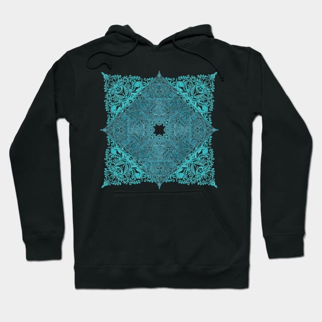 Teal Tangle Square Hoodie by micklyn